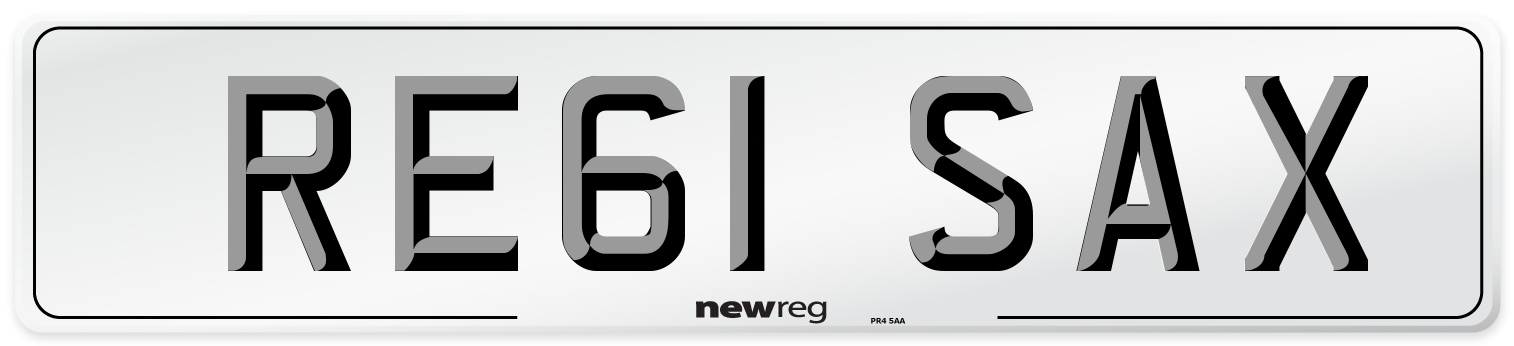 RE61 SAX Number Plate from New Reg